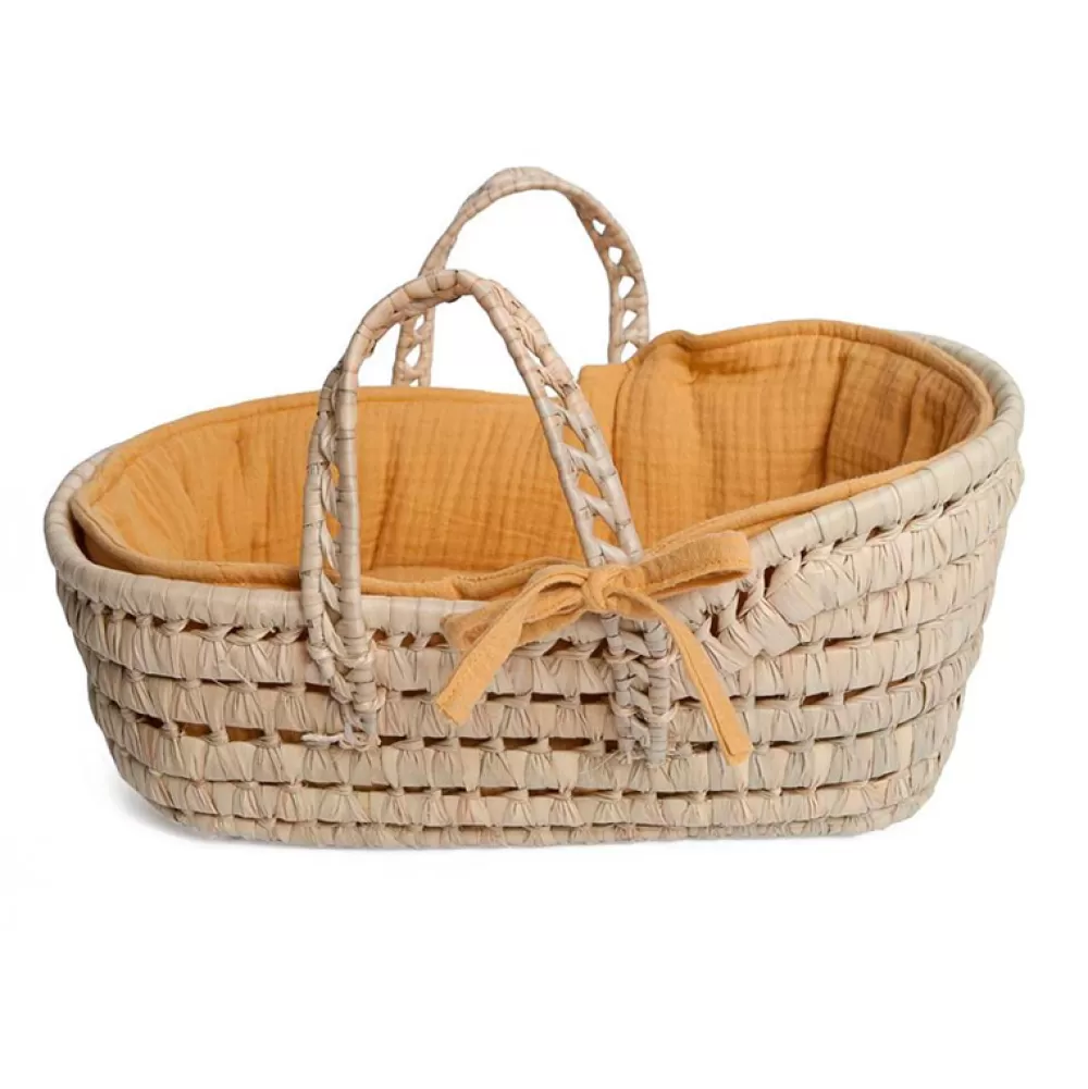 Online Capazo De Mimbre Bobble Mostaza Muñecas Y Muñecos