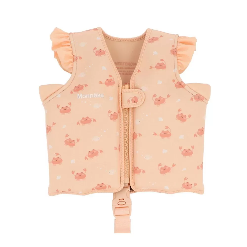 Outlet Chaleco Flotador Aprendizaje Con Volantes Crab Coral 1-3 Años Playa Y Aire Libre