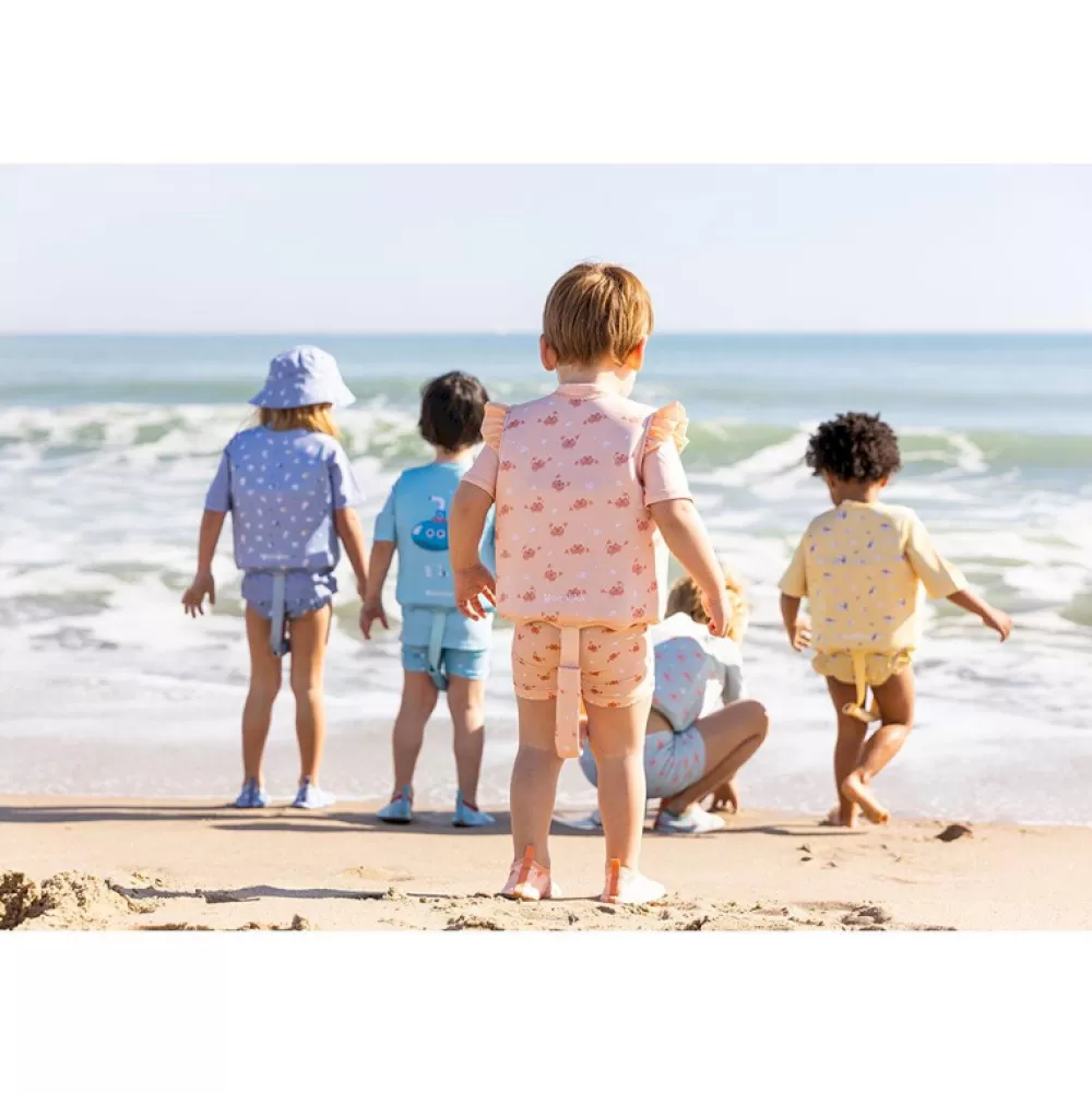 Shop Chaleco Flotador Aprendizaje Con Volantes Crab Coral 3-6 Años Playa Y Aire Libre