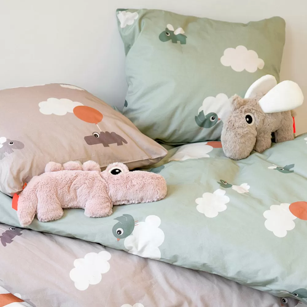 Hot Sabana De Cama Junior Happy Clouds Green 100 X 140 Cm Dulces Sueños