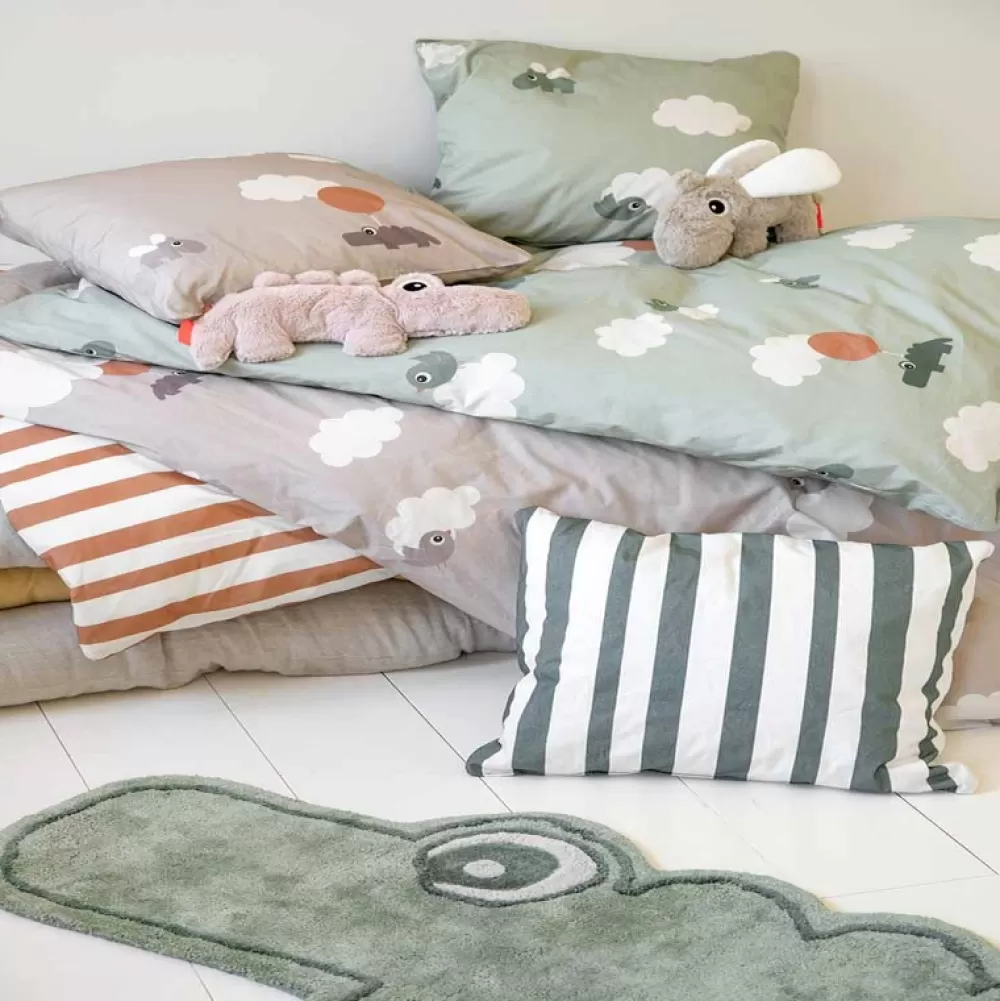 Hot Sabana De Cama Junior Happy Clouds Green 100 X 140 Cm Dulces Sueños