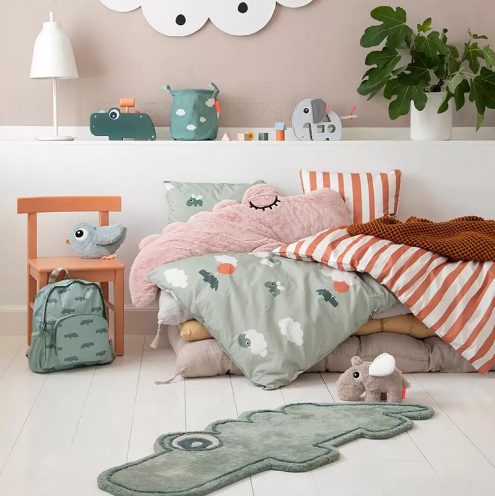 Hot Sabana De Cama Junior Happy Clouds Green 100 X 140 Cm Dulces Sueños